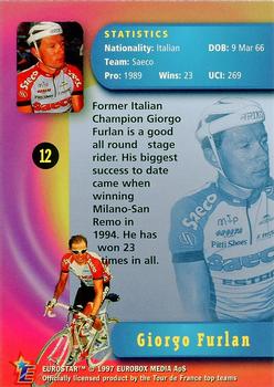 1997 Eurostar Tour de France #12 Giorgo Furlan Back